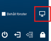 Skärmklipp som visar skärmsymbolen i Cosmic