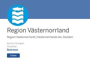 Bild på Region Västernorrlandsplattform i Tableaupublic innehållande länets logga