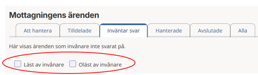 1177 personalverktyg. Visar om ett utskickat ärende eller meddelande har lästs av patienten.